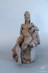 Marl&egrave;ne assise - Terre cuite - 37 x 20 x 24 cm