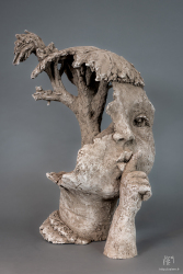 Silence - Terre cuite - 70 x 48 - 48 cm